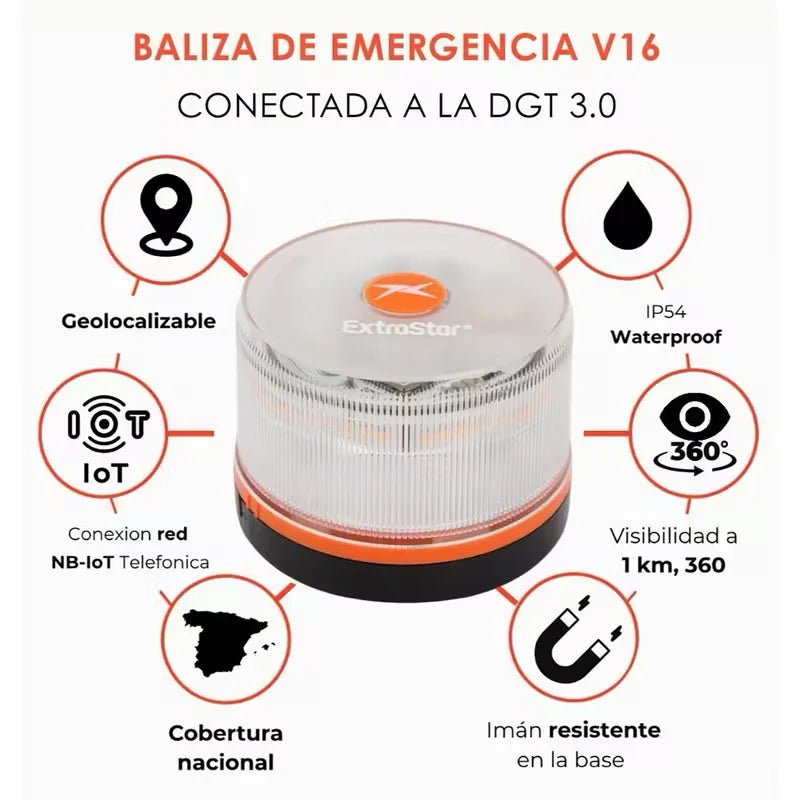 Baliza V16 Homologada DGT con Geolocalización 3.0