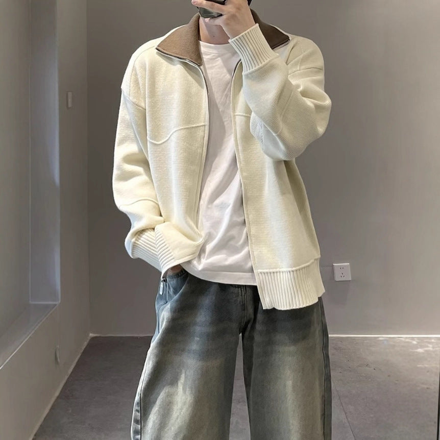 Casaco Tricot Cardigan Duas Cores