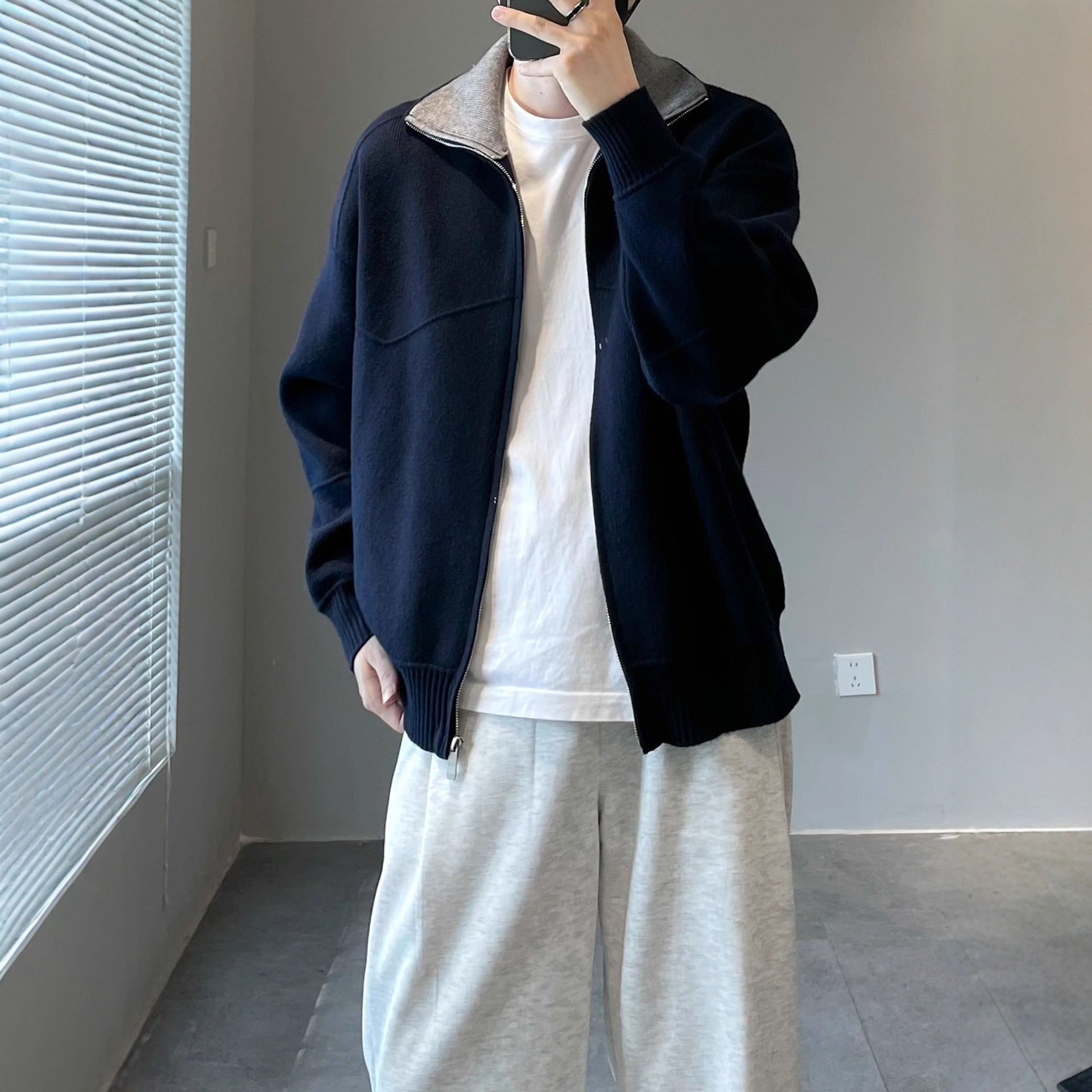 Casaco Tricot Cardigan Duas Cores