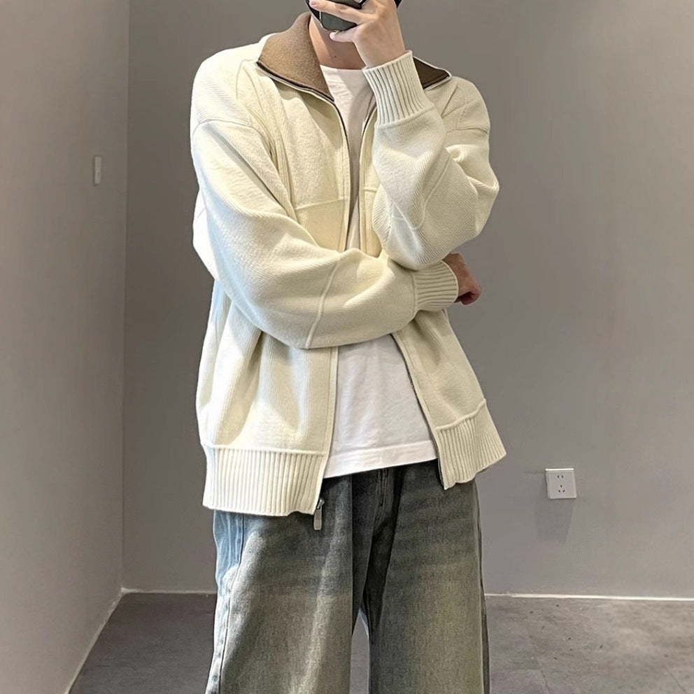 Casaco Tricot Cardigan Duas Cores