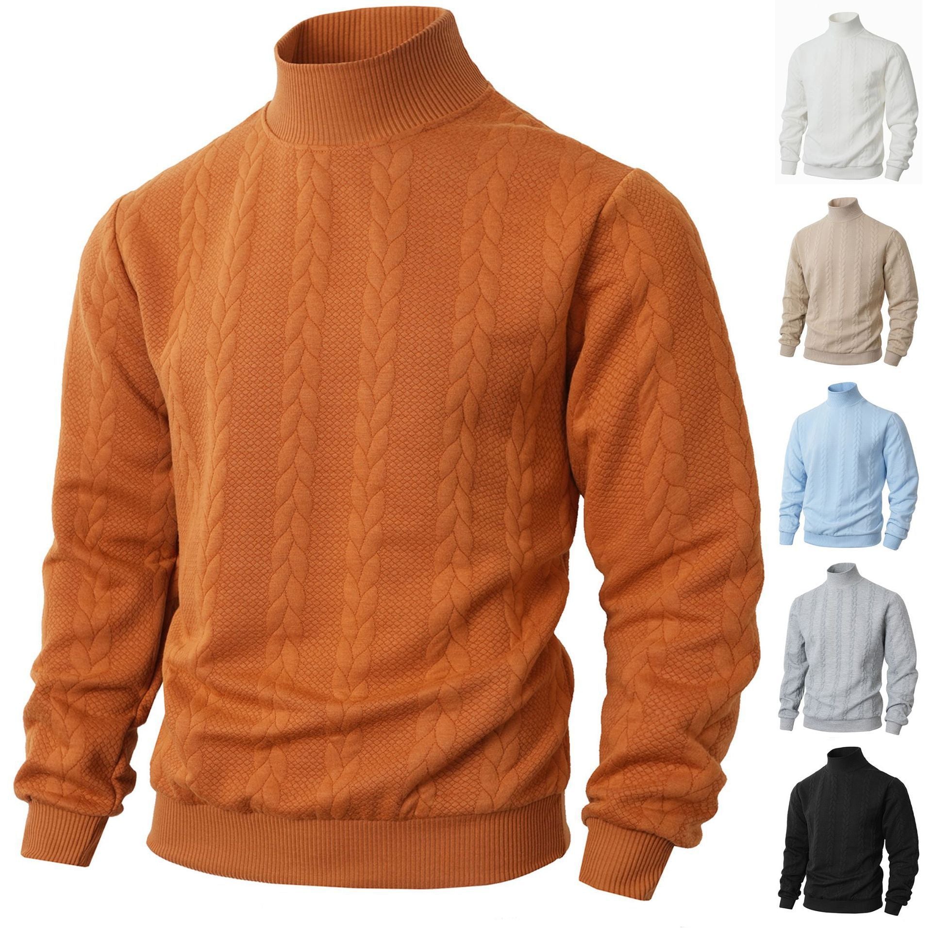 Jersey de Punto con Cuello Alto para Hombre