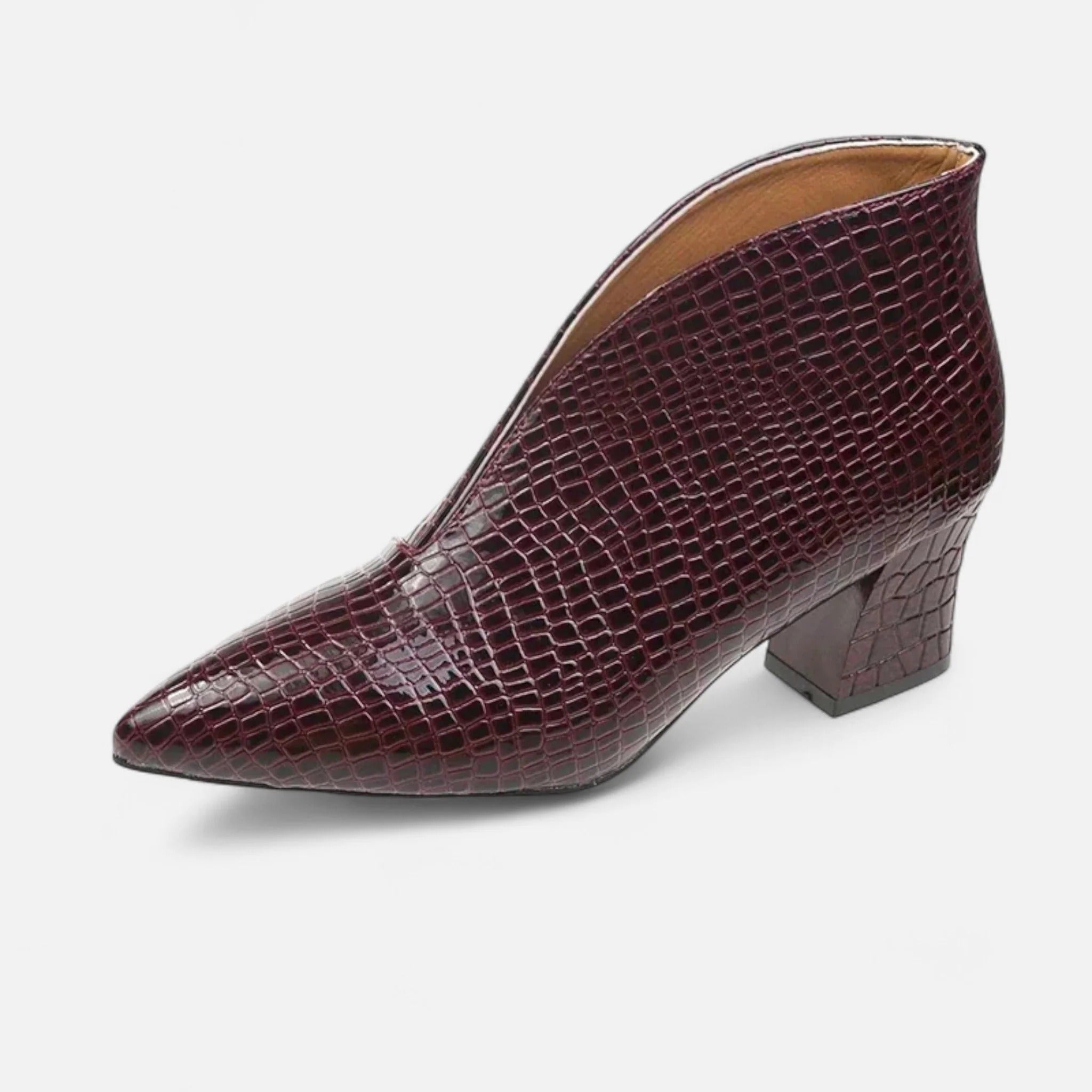 Moritz™ | Damen-Ankle-Boots aus Lackleder mit V-Ausschnitt