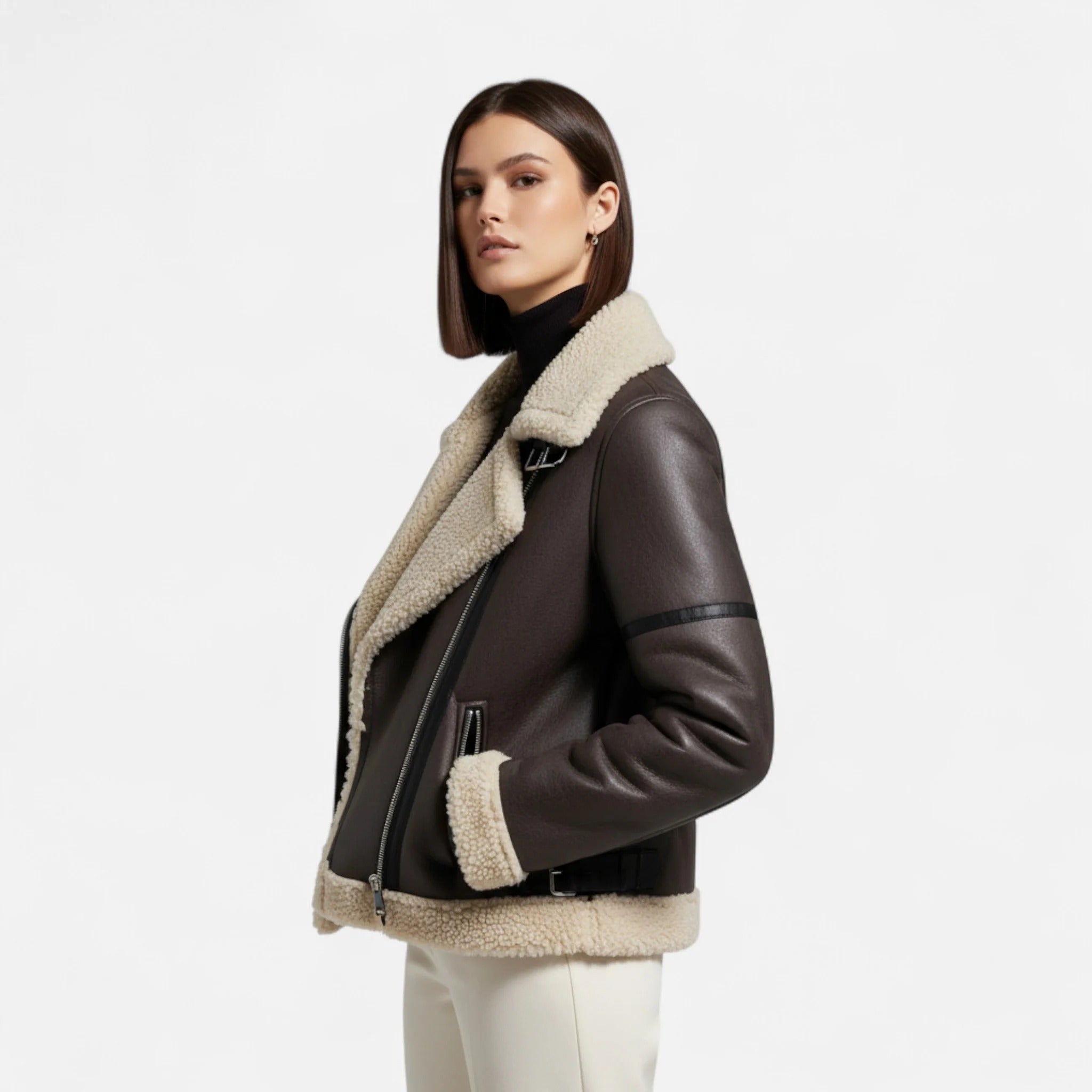 Moritz™ | Damen-Lederjacke für den Herbst mit Gürtel