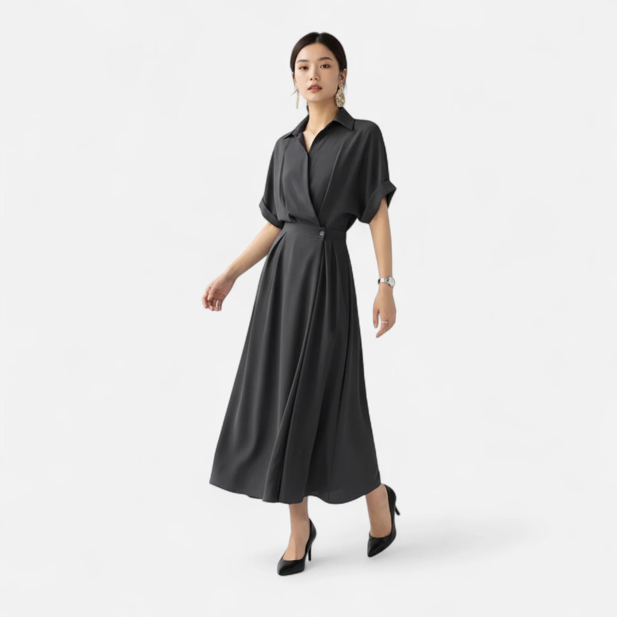 Moritz™ | Hemdblusenkleid für Damen aus Baumwollmischgewebe