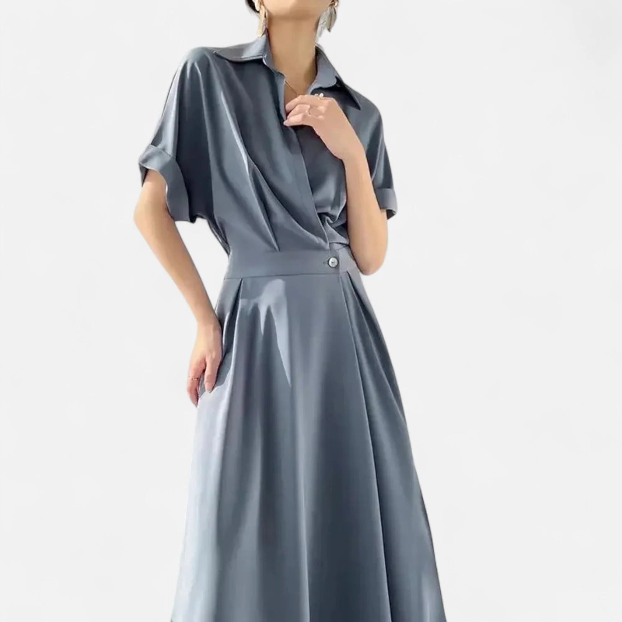 Moritz™ | Hemdblusenkleid für Damen aus Baumwollmischgewebe